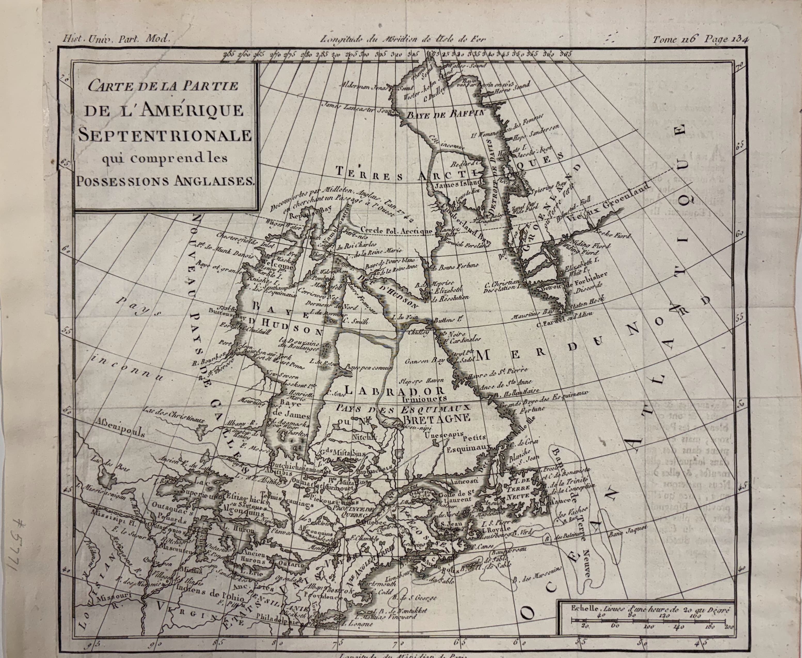 Carte de la Partie de l'Amérique Septentrionale qui comprend les Possessions Anglaises