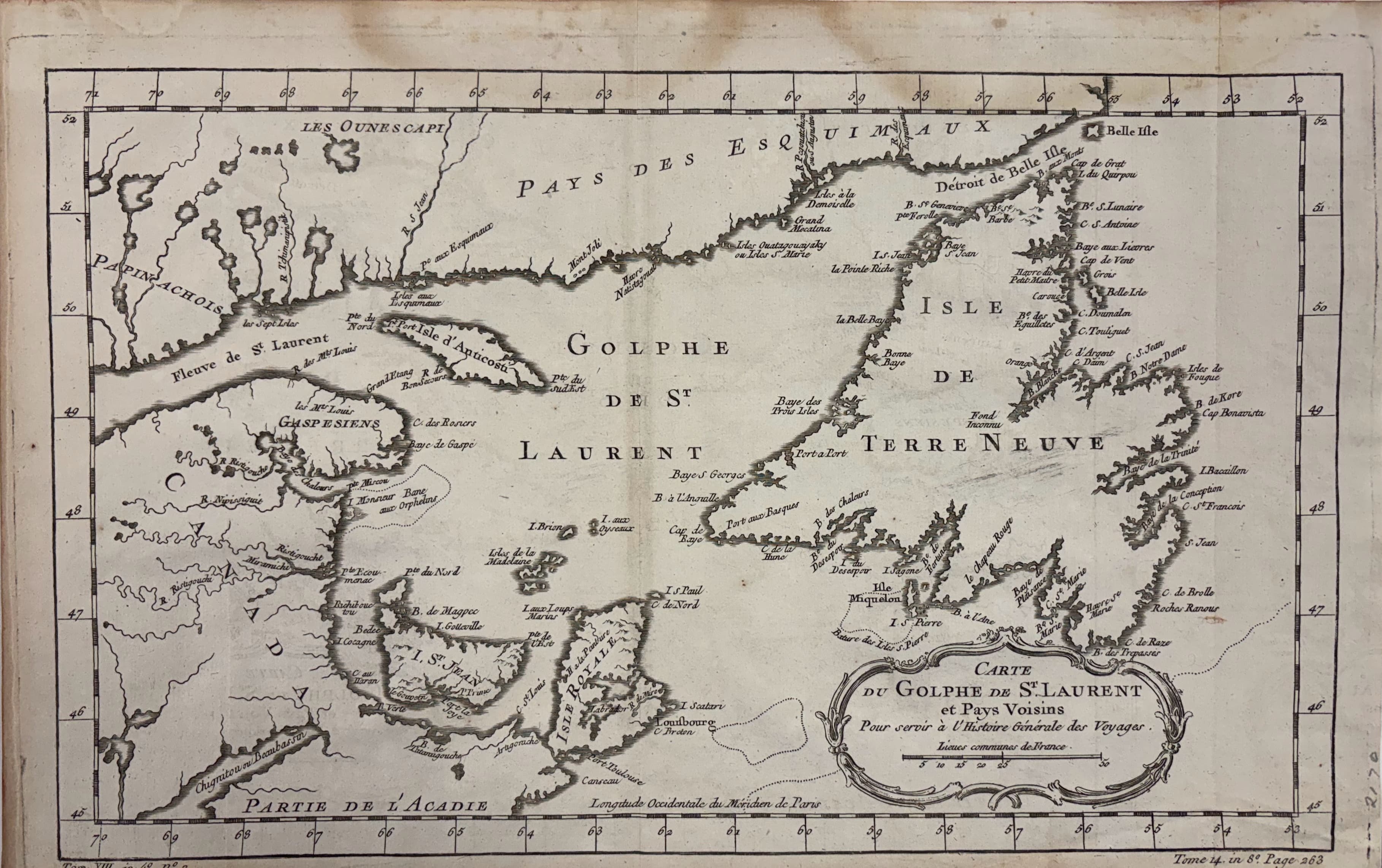 Carte du Golphe de St. Laurent et Pays Voisins