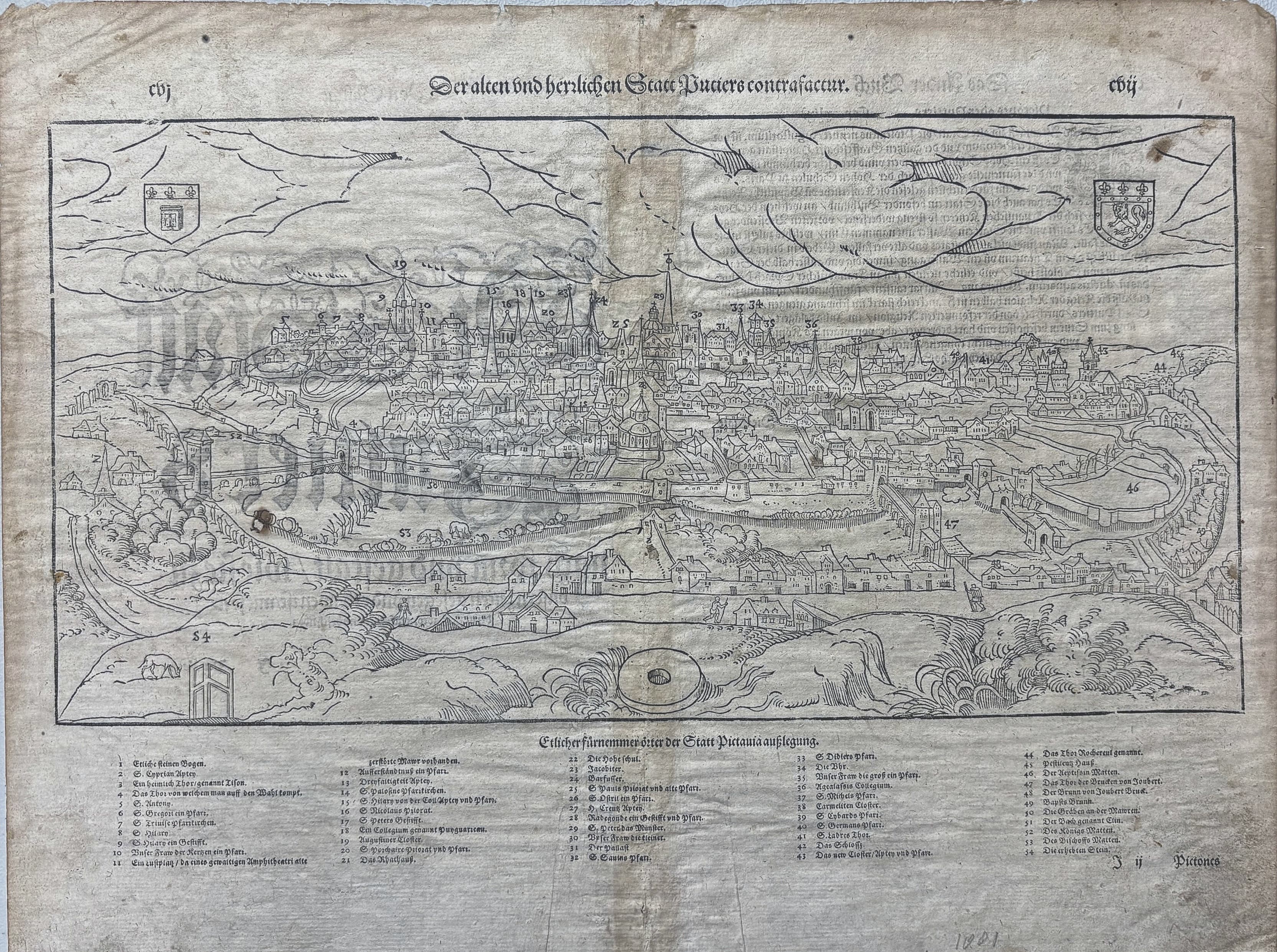 Der alten vnd herlichen Statt Poitiers contrafactur