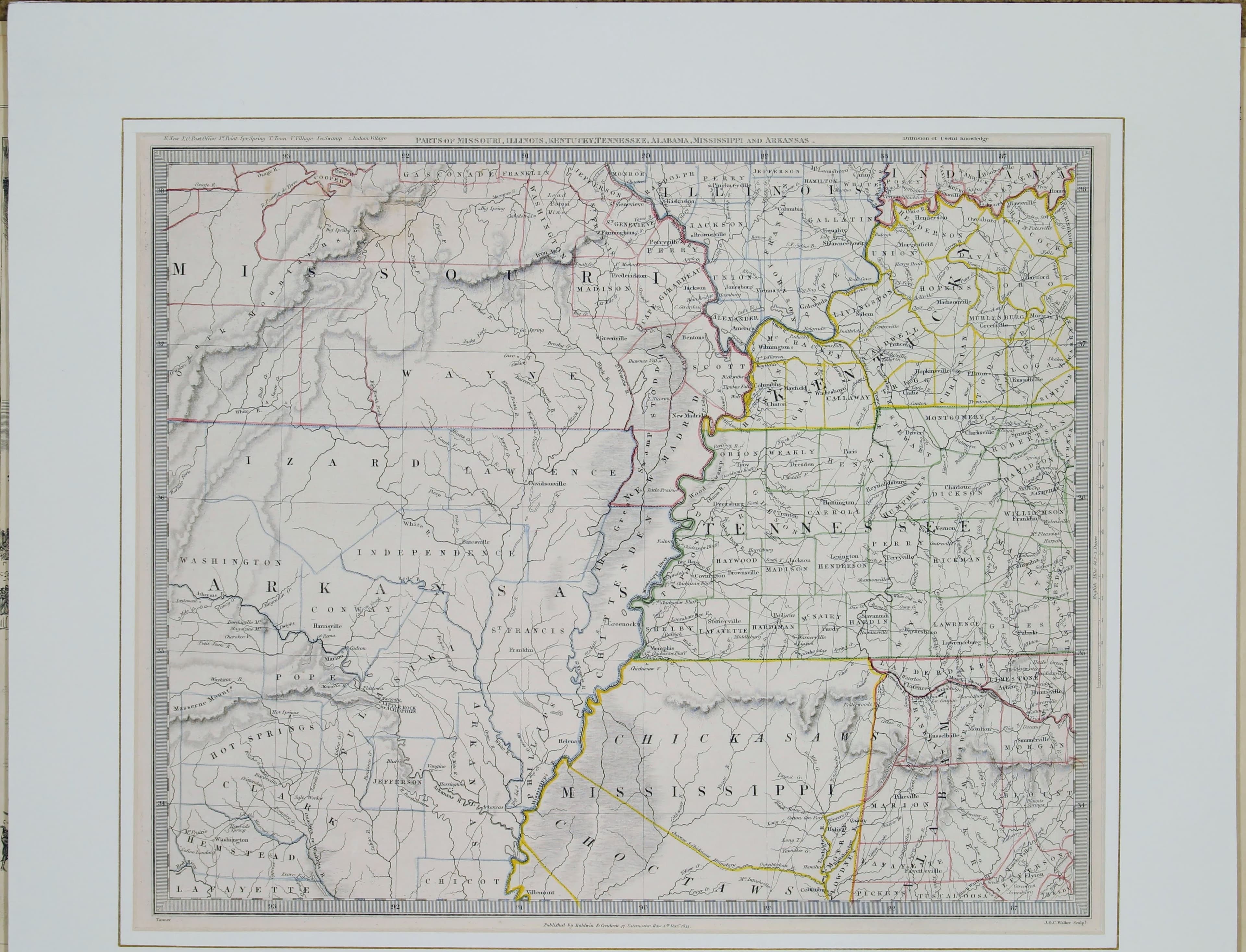 Parts of Missouri, Illinois, Kentucky, Tennessee, Alabama, Mississippi and Arkansas