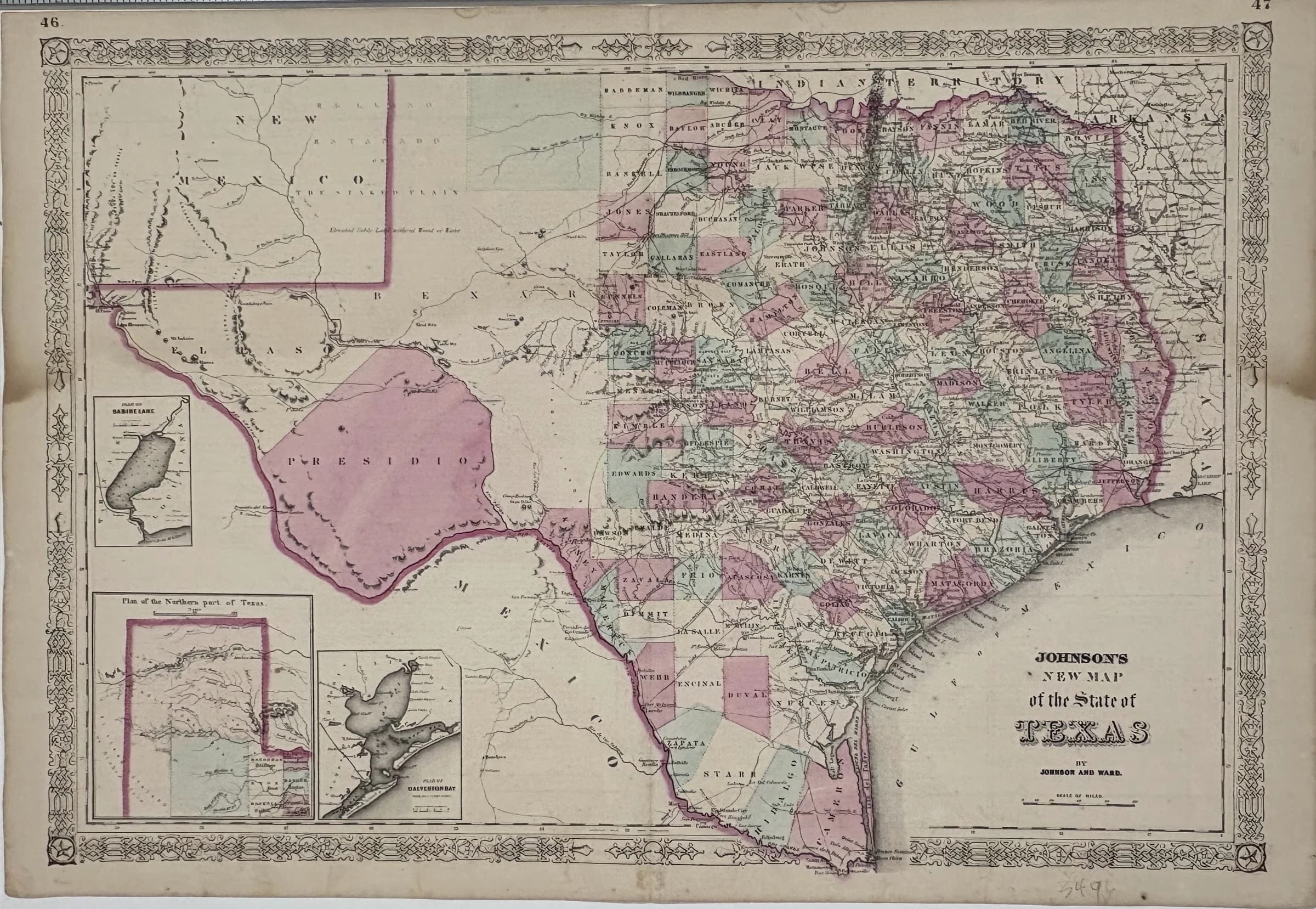 JOHNSON'S NEW MAP OF THE STATE OF TEXAS