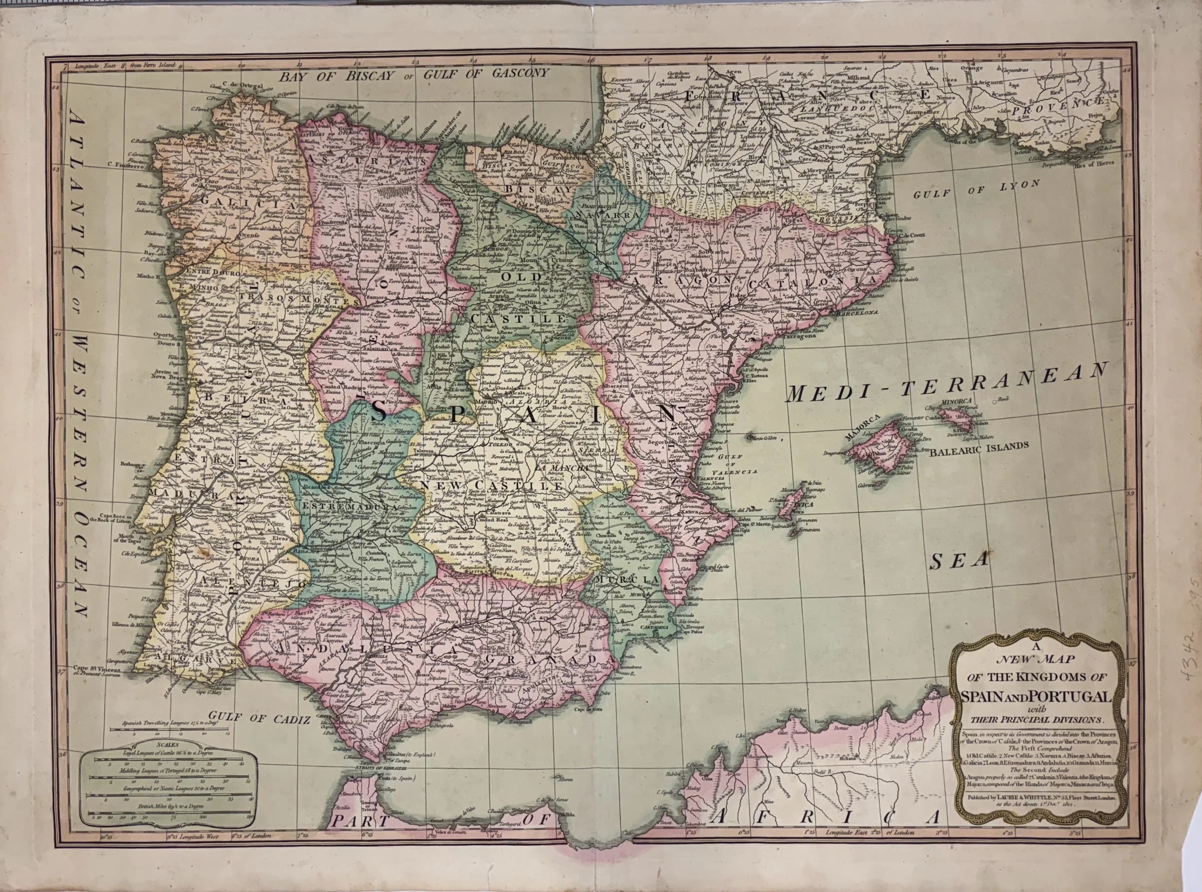 A New Map of the Kingdoms of Spain and Portugal with Their Principal Divisions