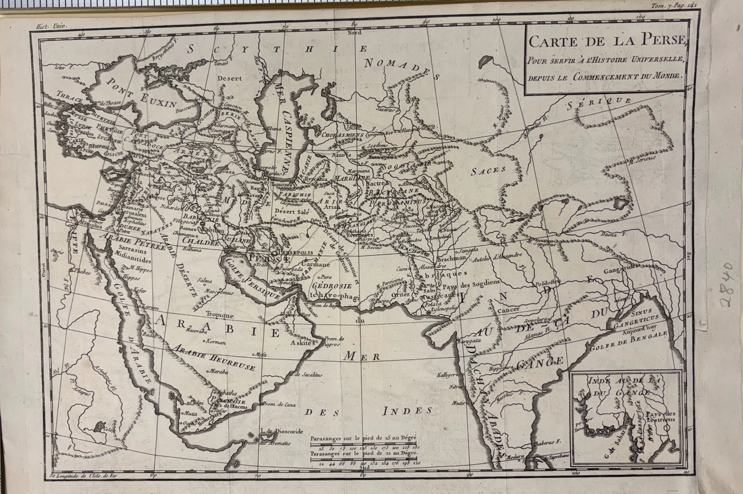 Carte de la Perse Pour Servir à l'Histoire Universelle, Depuis le Commencement du Monde