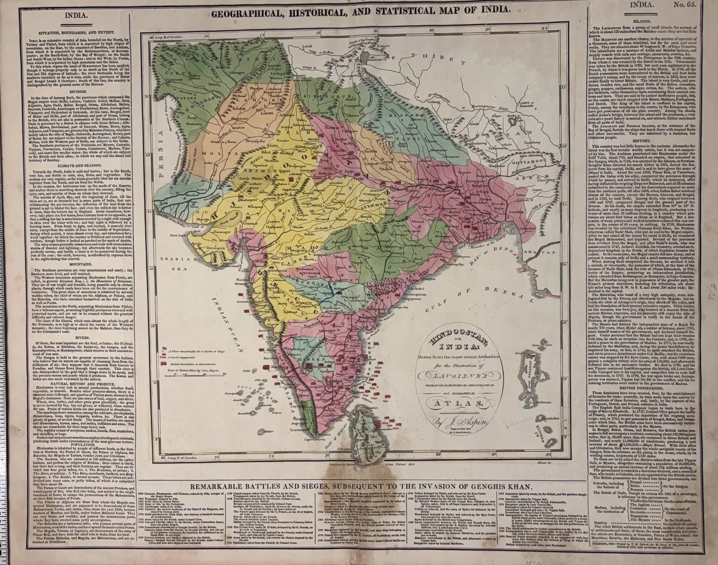 Geographical, Historical, and Statistical Map of India