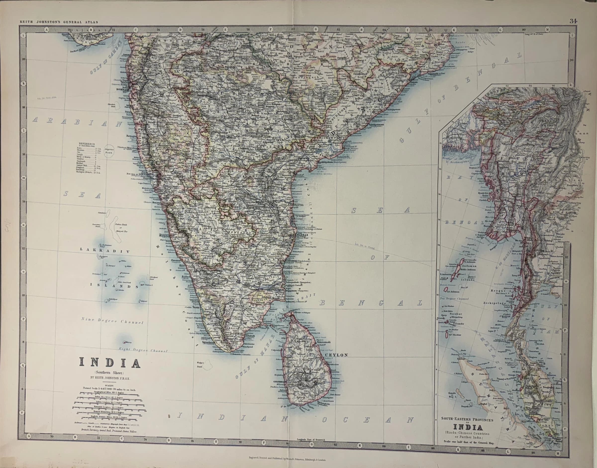 India (Southern Sheet) and South-Eastern Provinces of India