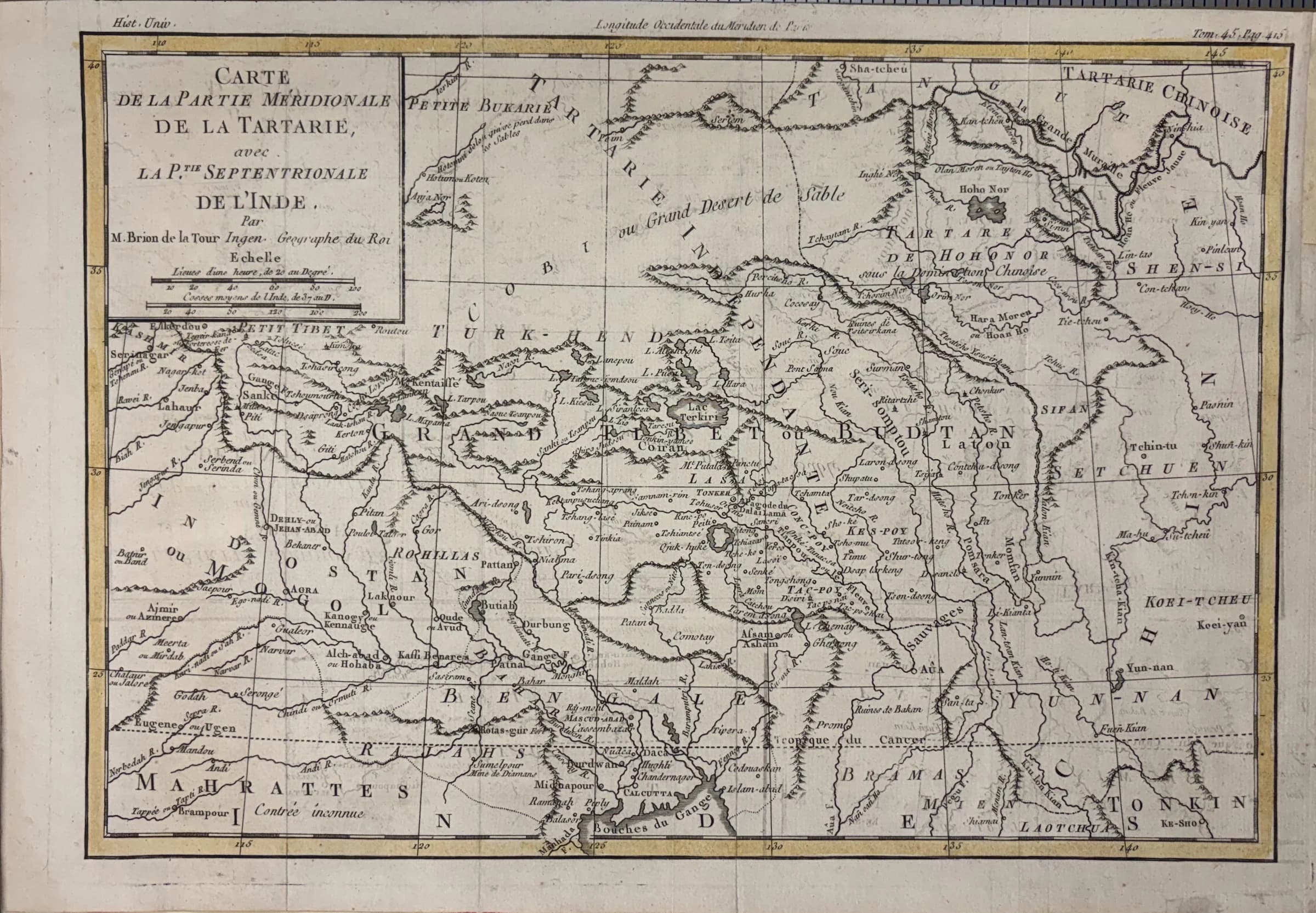 Carte de la Partie Méridionale de la Tartarie, avec la P.tie Septentrionale de l'Inde