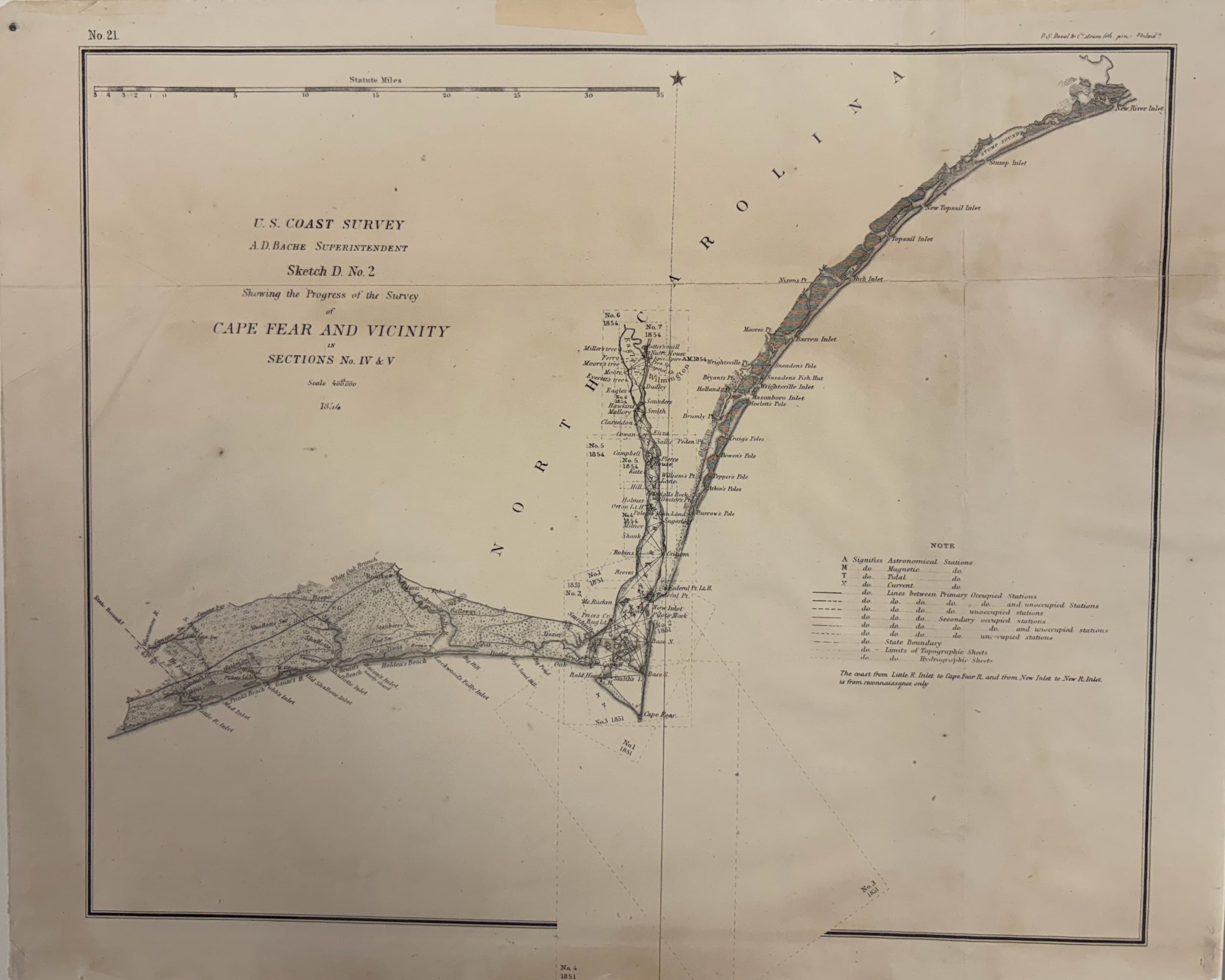 Sketch D. No. 2 Showing the Progress of the Survey of Cape Fear and Vicinity in Sections No. IV & V