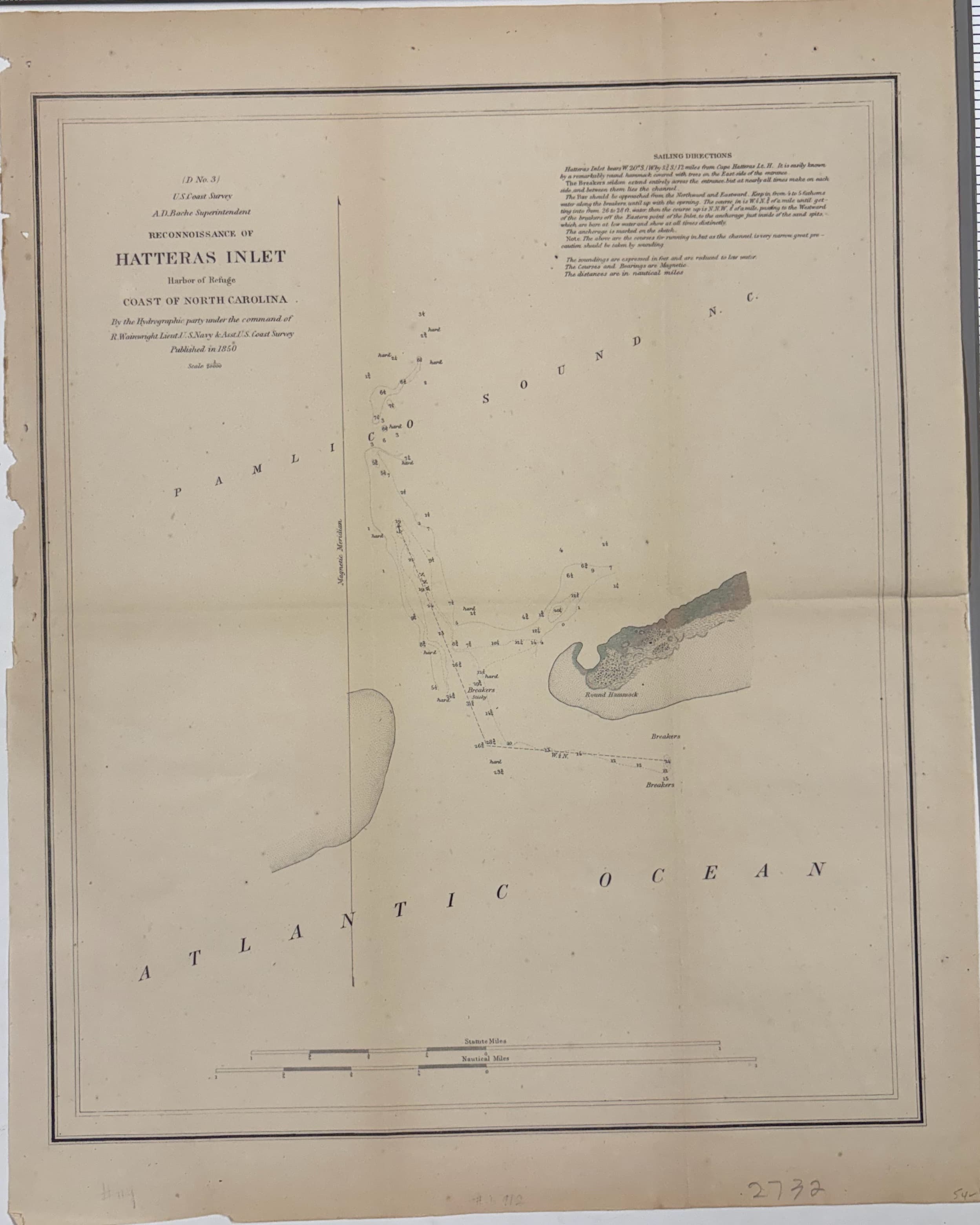 Reconnoissance of Hatteras Inlet, Harbor of Refuge, Coast of North Carolina (D No. 3)