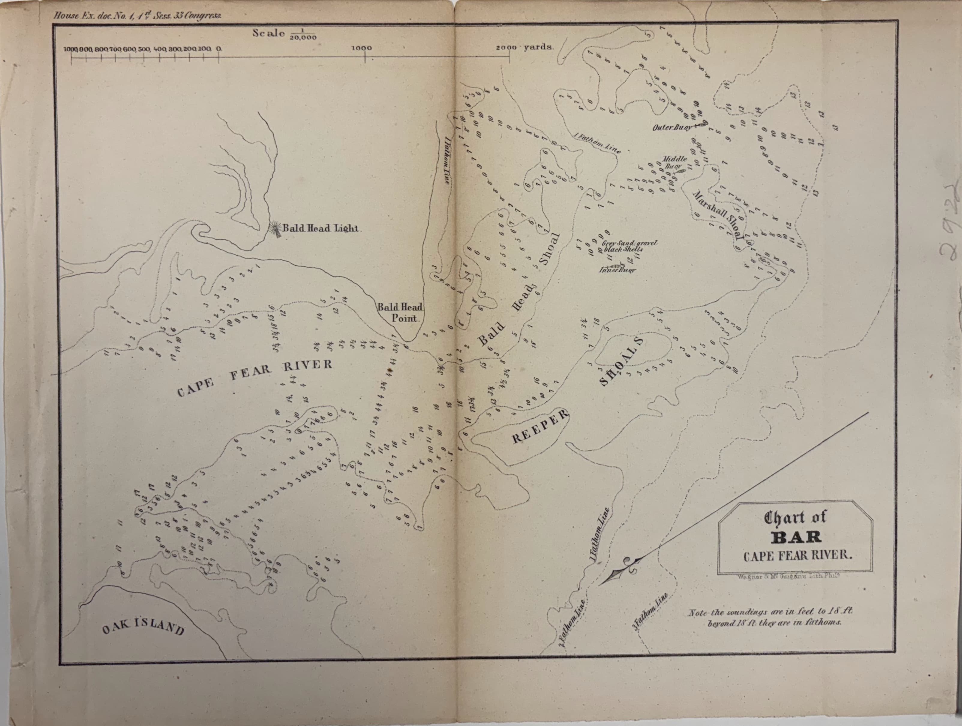 Chart of Bar, Cape Fear River