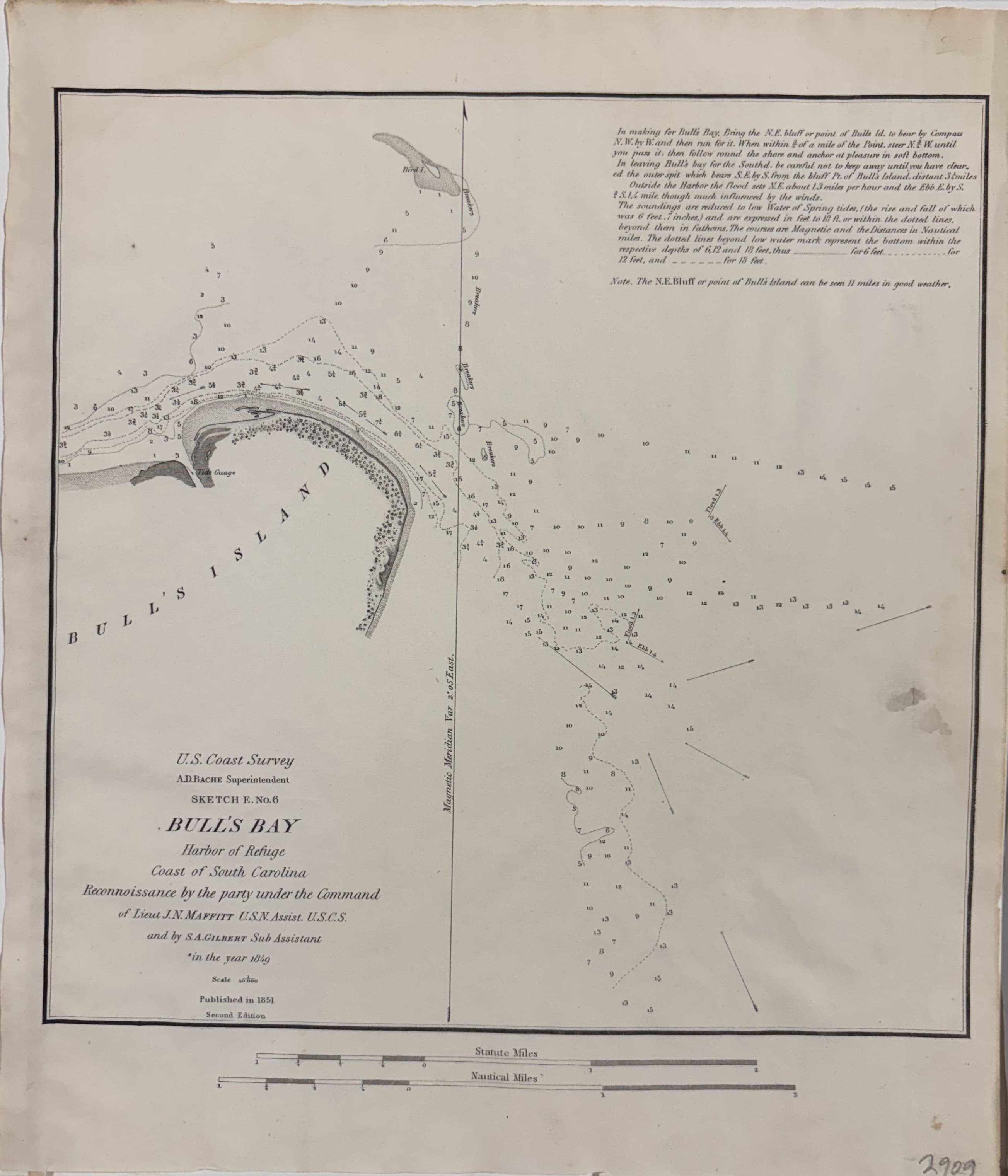 Sketch E. No. 6: Bull's Bay Harbor of Refuge, Coast of South Carolina