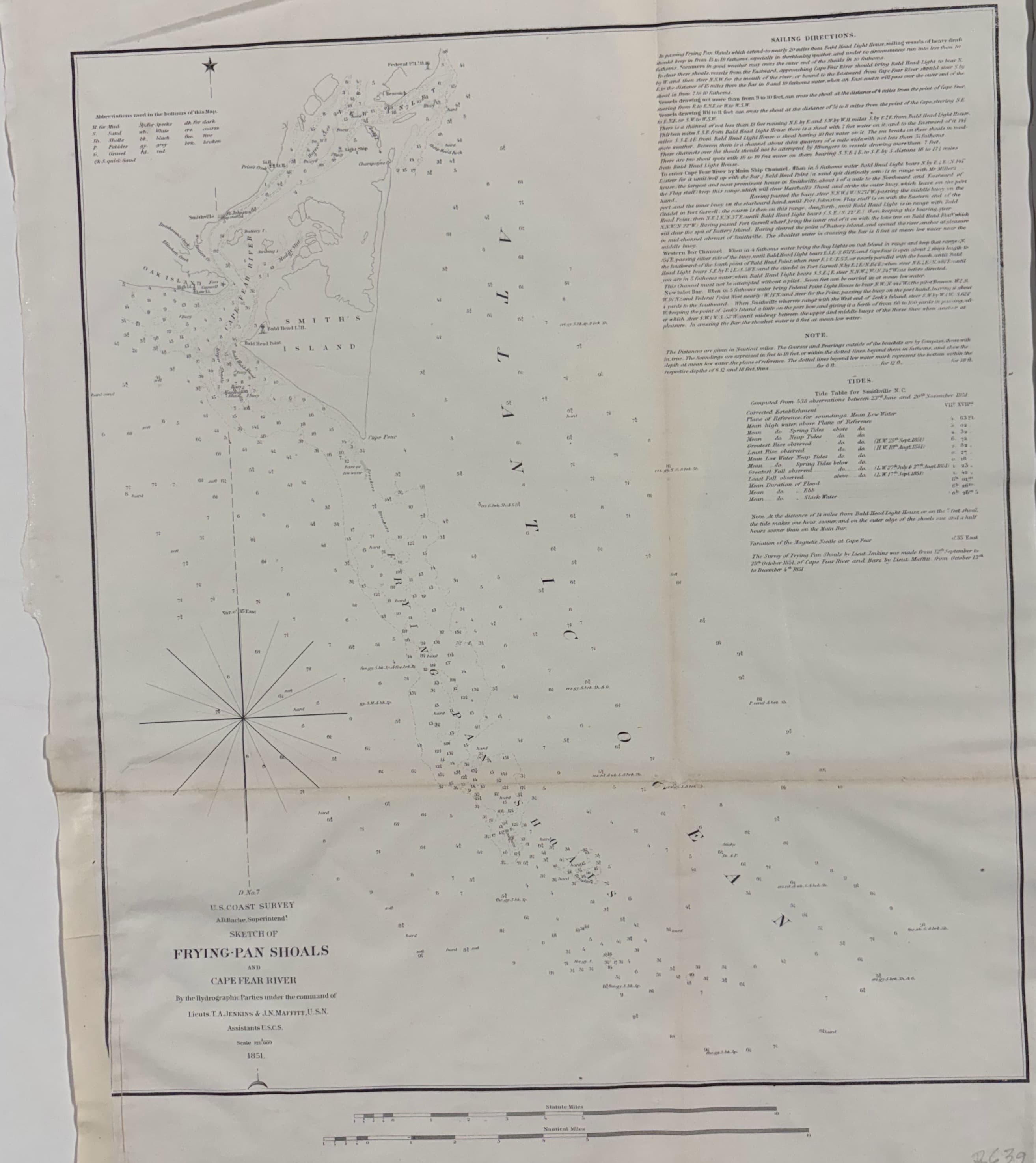 Sketch of Frying-Pan Shoals and Cape Fear River (D No. 7)