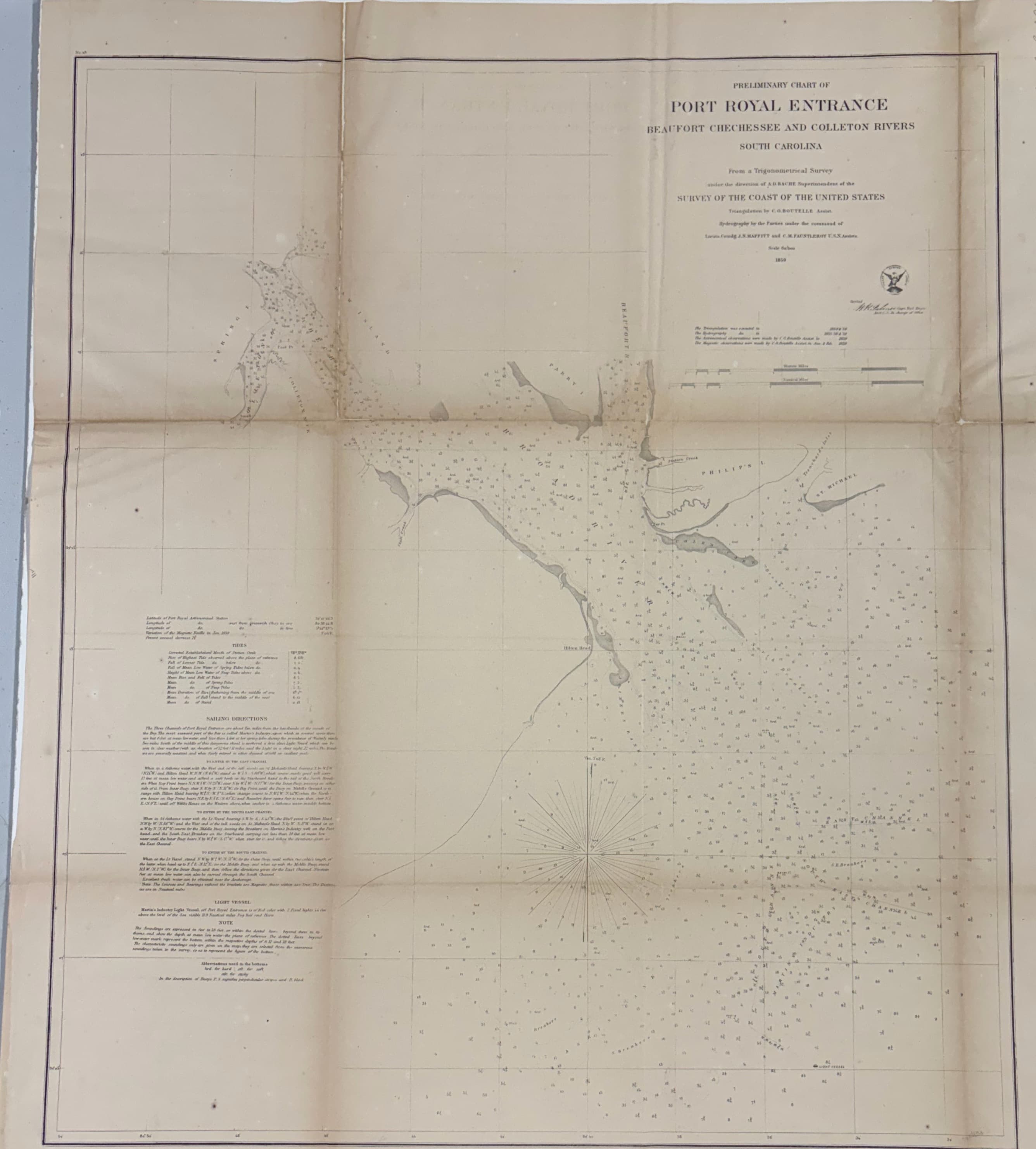 Preliminary Chart of Port Royal Entrance, Beaufort Chechessee and Colleton Rivers, South Carolina