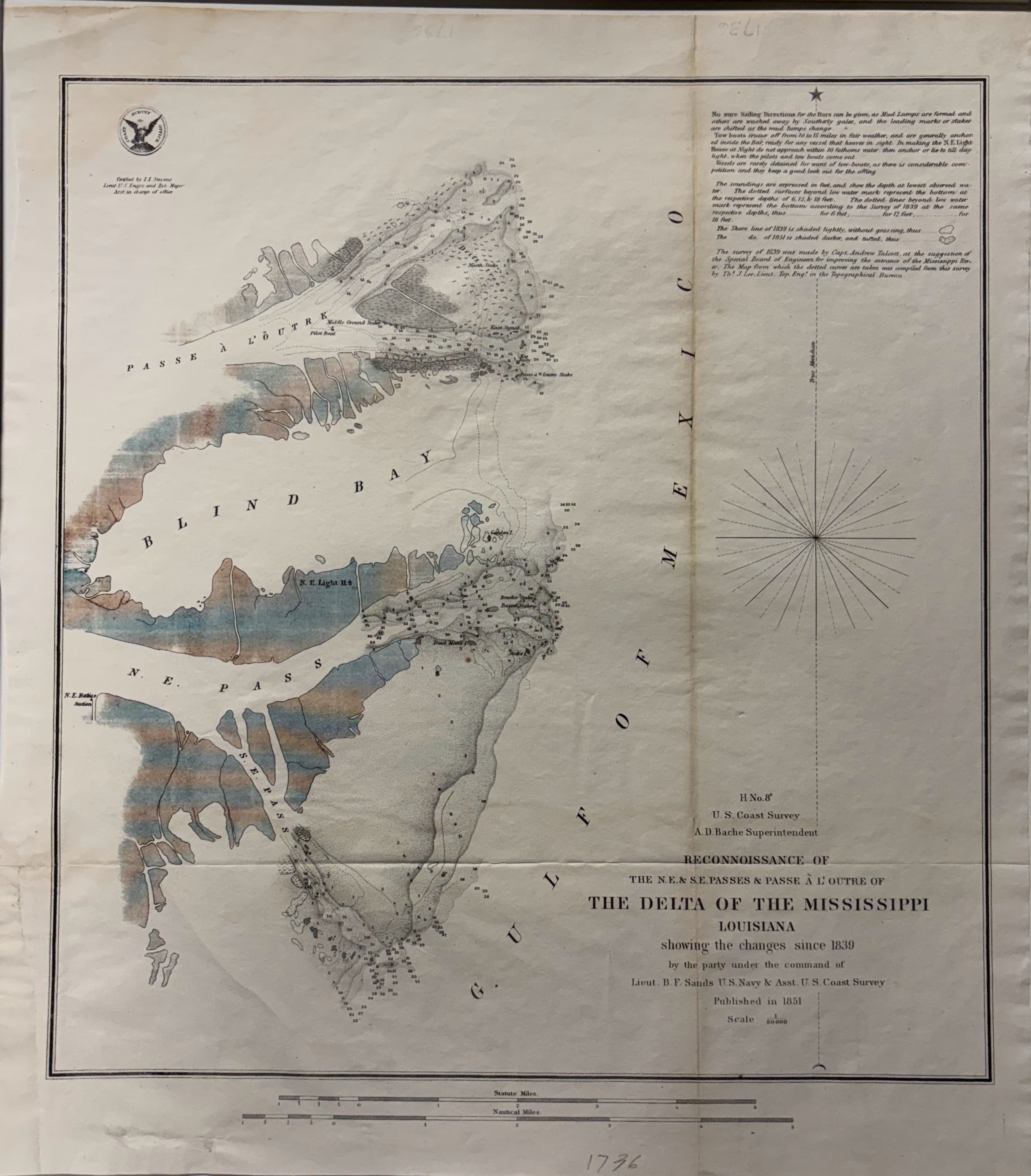 Reconnaissance of the N.E. & S.E. Passes, Delta of the Mississippi