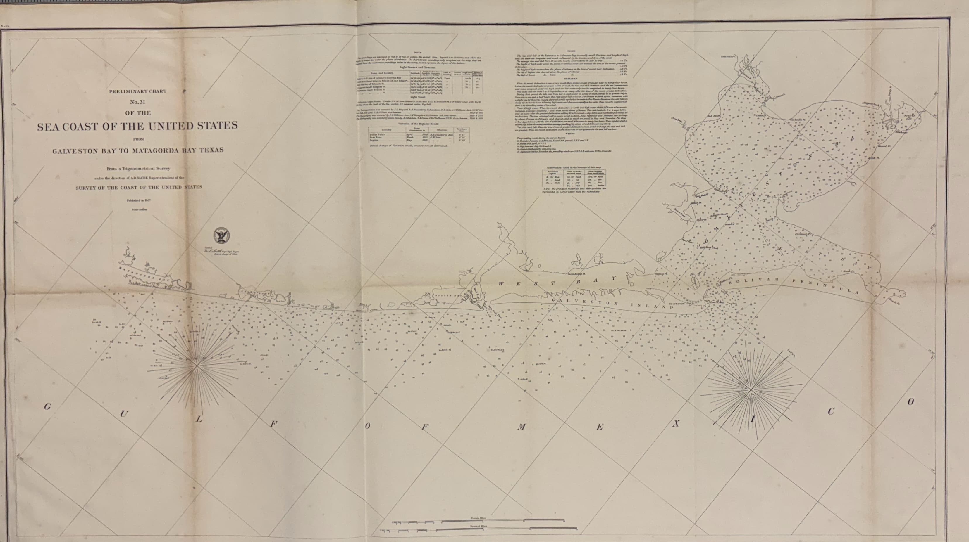 Preliminary Chart No. 31: Galveston Bay to Matagorda Bay