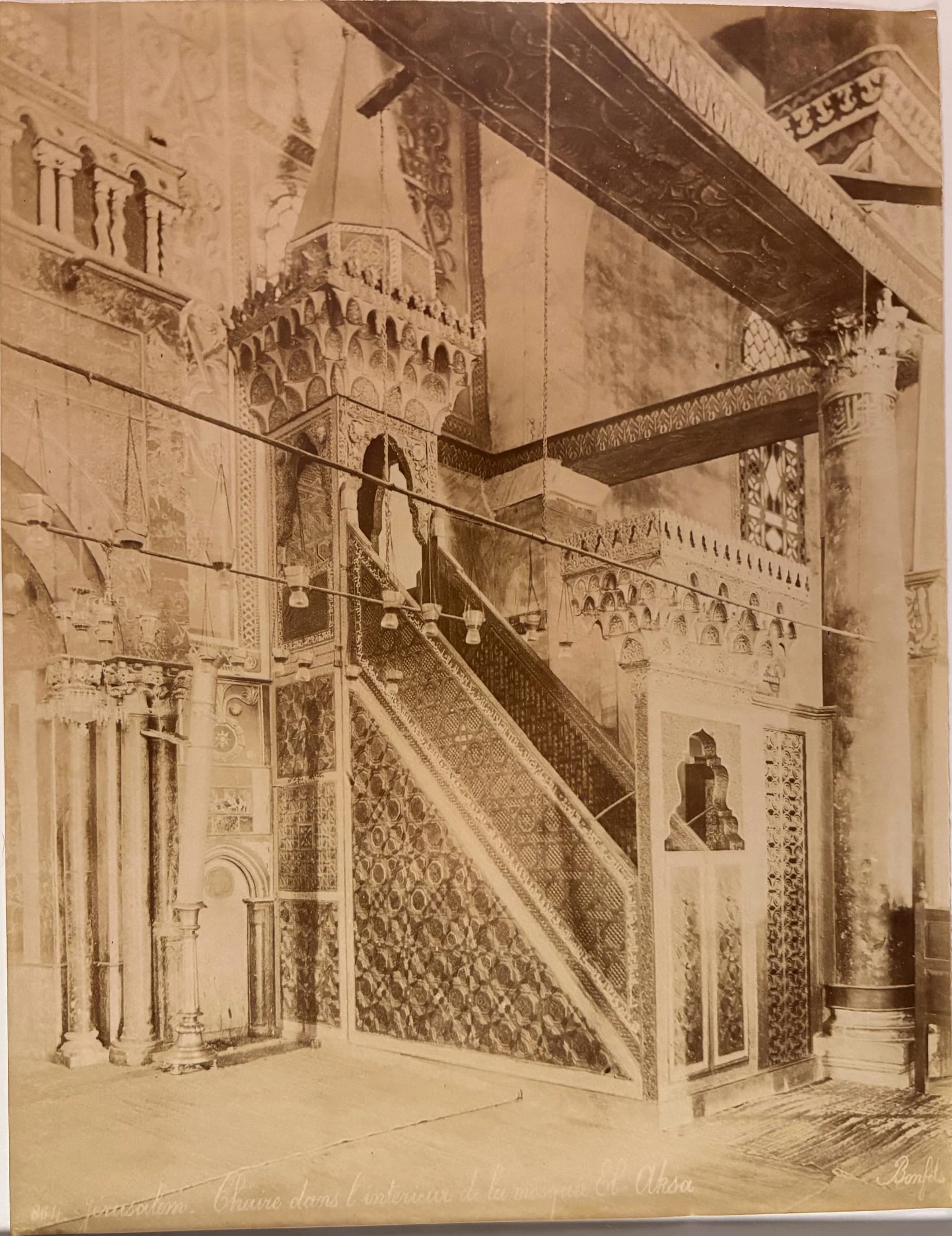 Jerusalem. Chaire dans l'interieur de la mosquee El-Aksa