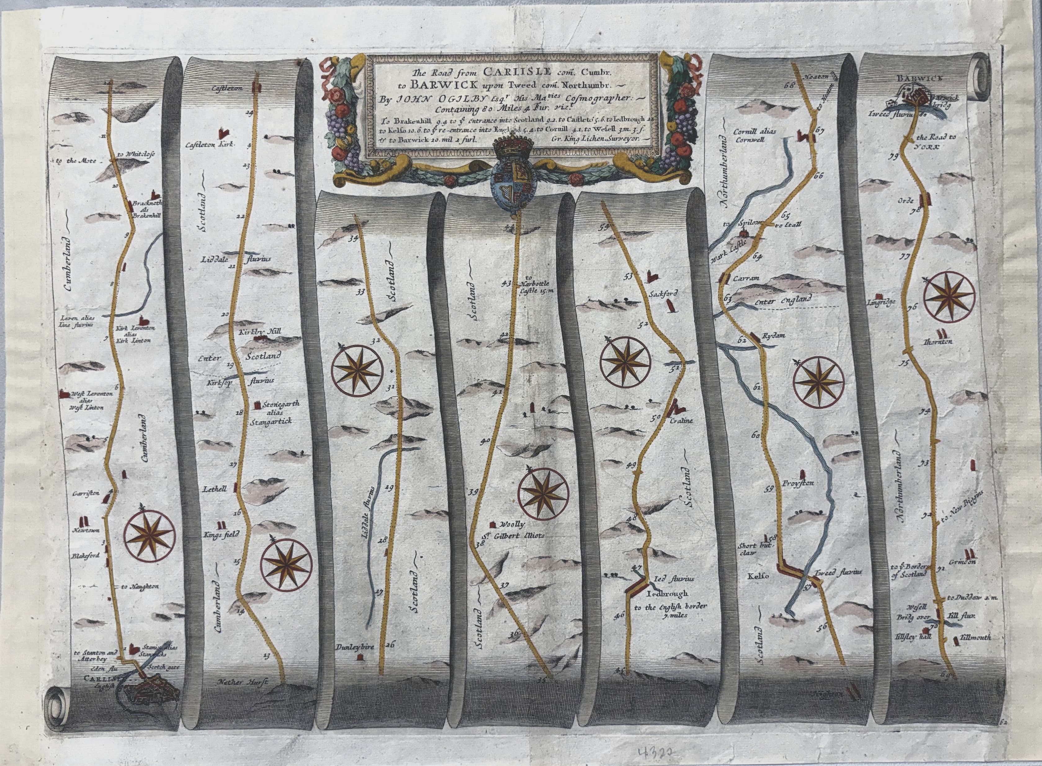 The Road from CARLISLE com. Cumbr. to BARWICK upon Tweed com. Northumbr.