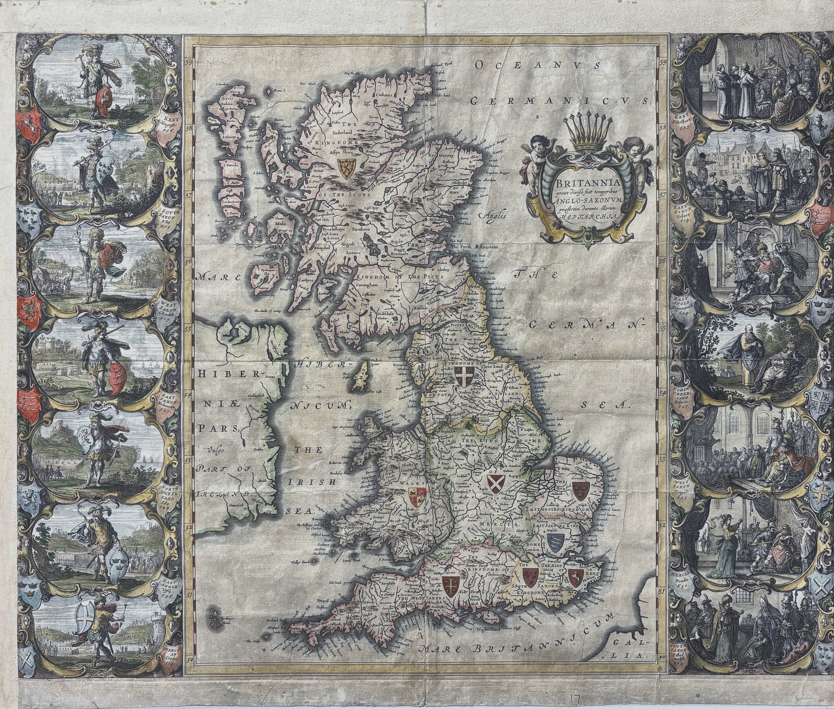 Britannia prout divisa fuit temporibus Anglo-Saxonum praesertim durante illorum Heptarchia