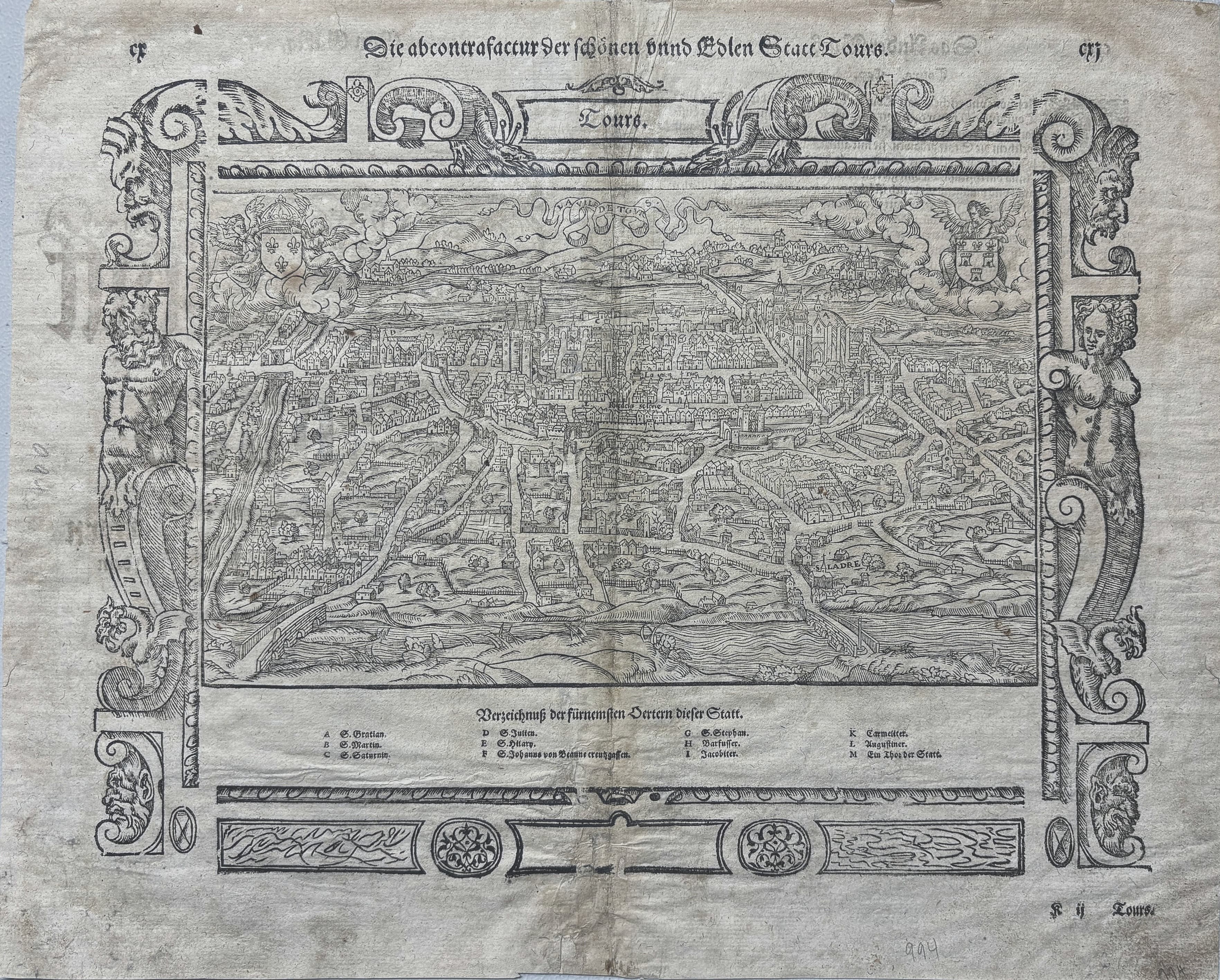 Die abcontrafactur der schönen vnnd Edlen Statt Tours.