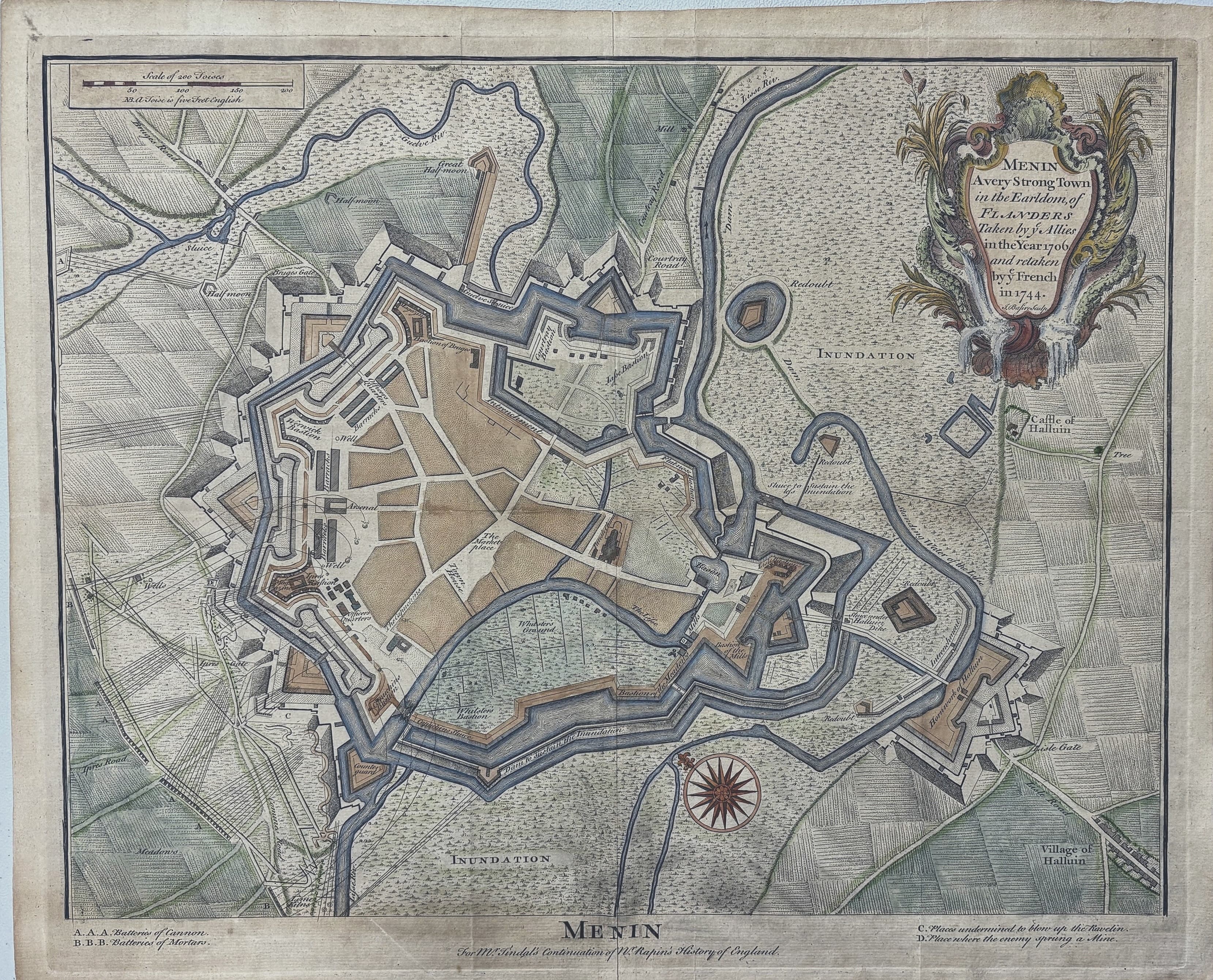 MENIN A very Strong Town in the Earldom of FLANDERS Taken by y. Allies and retaken by y. French in 1744