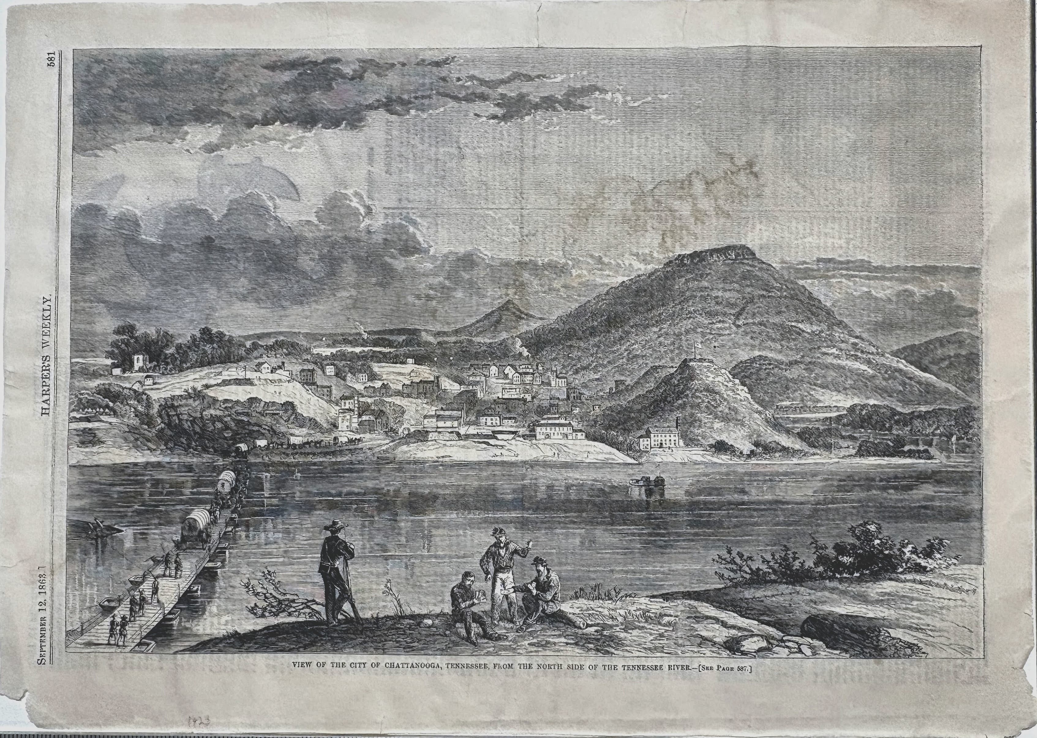 VIEW OF THE CITY OF CHATTANOOGA, TENNESSEE, FROM THE NORTH SIDE OF THE TENNESSEE RIVER.