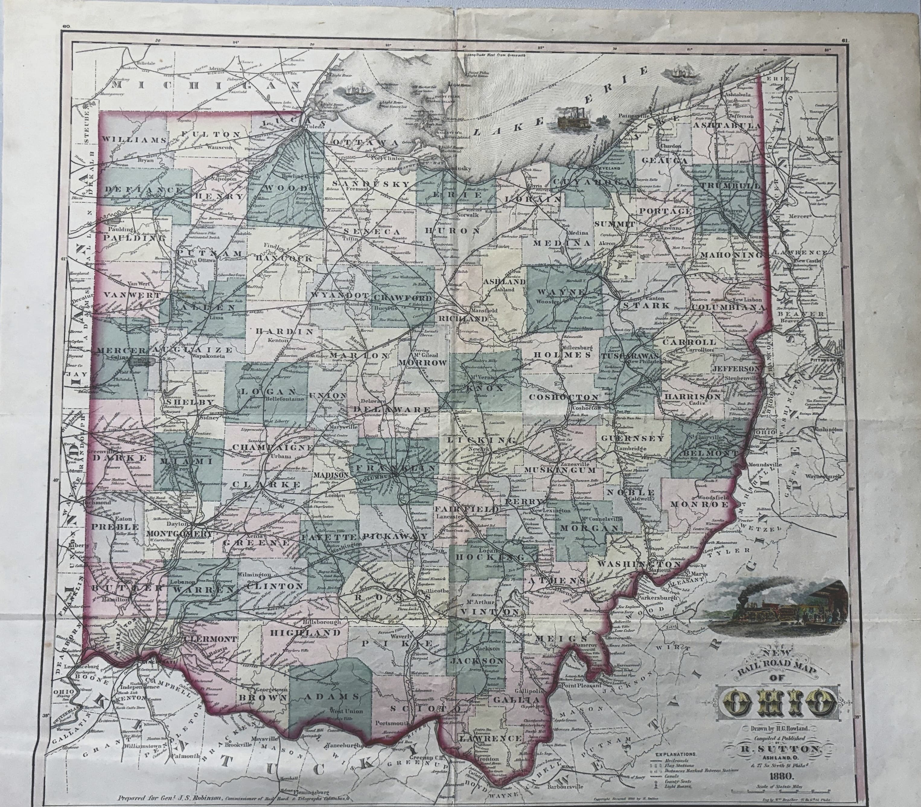 New Rail Road Map of Ohio