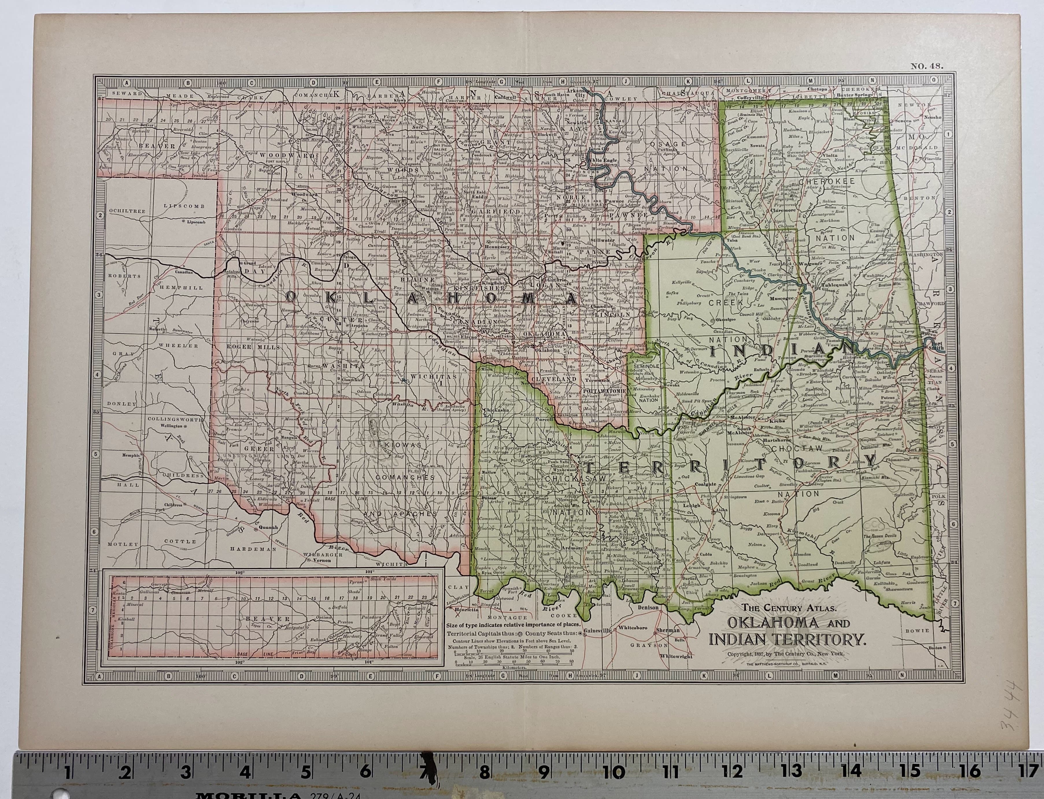 The Century Atlas. Oklahoma and Indian Territory.