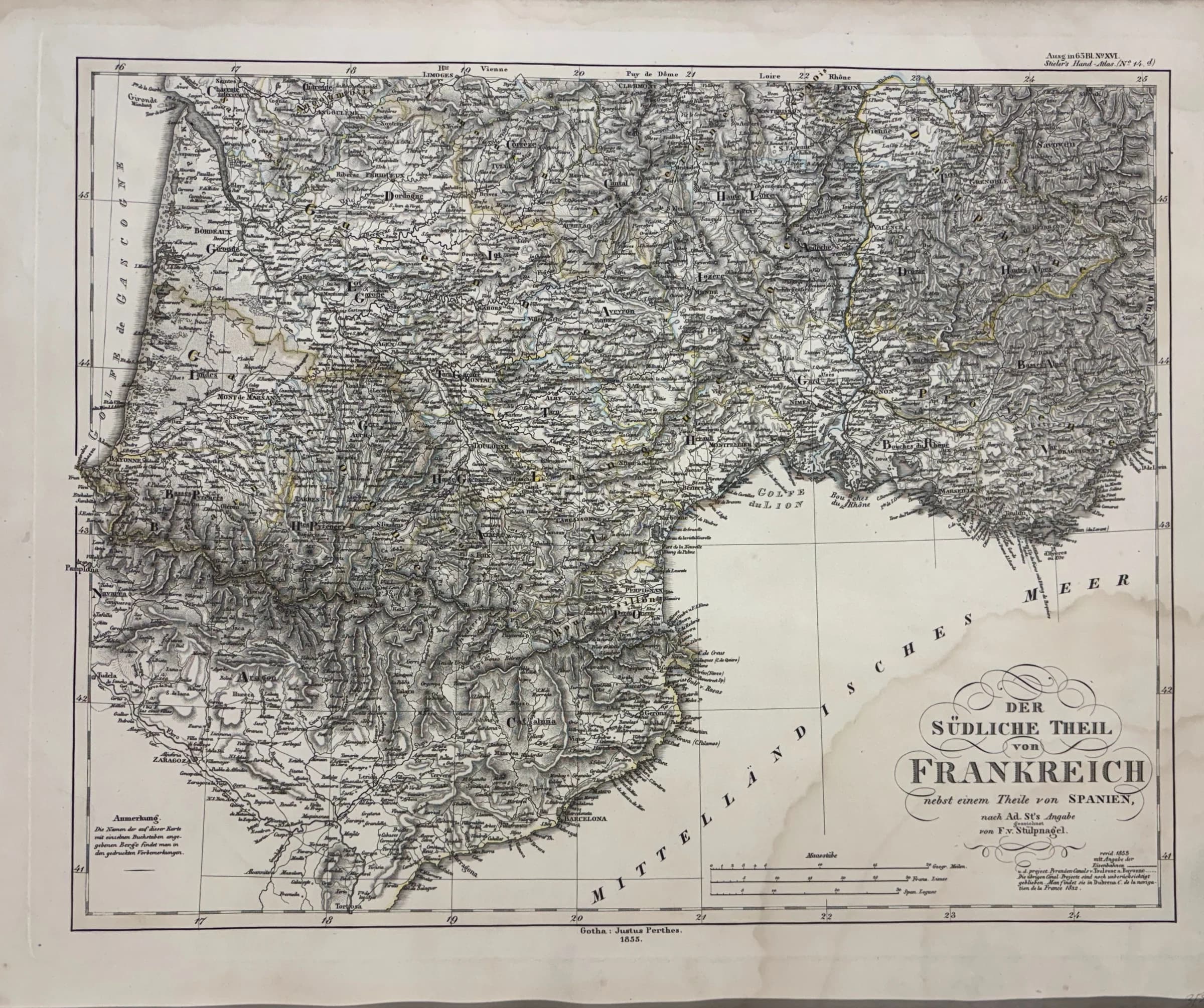 Der Südliche Theil von Frankreich nebst einem Theile von Spanien