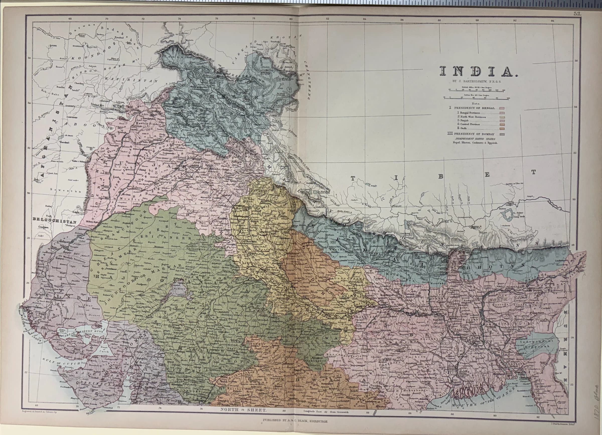 Map of India (North Sheet)