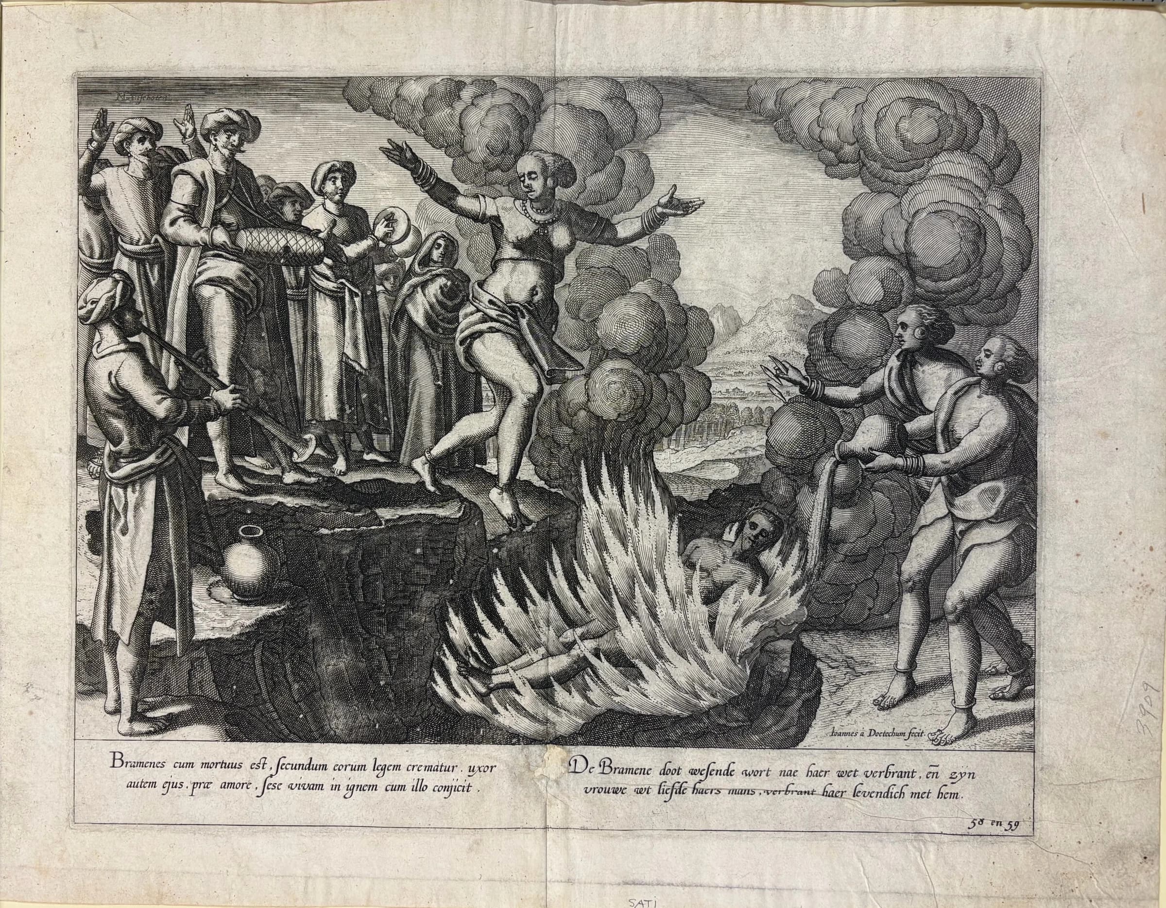 Depiction of the Hindu Practice of Sati (Widow Burning)
