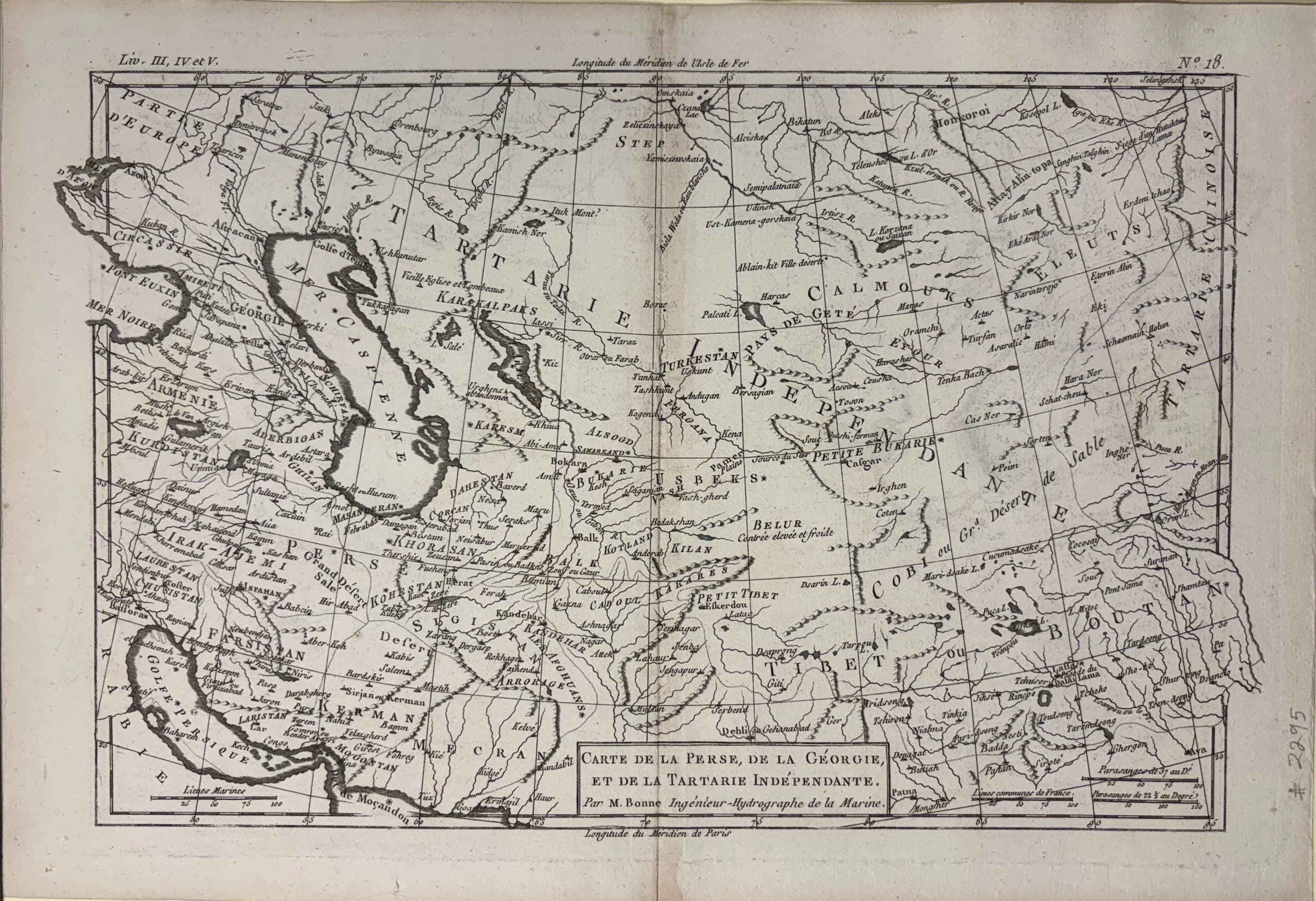 Carte de la Perse, de la Géorgie, et de la Tartarie Indépendante
